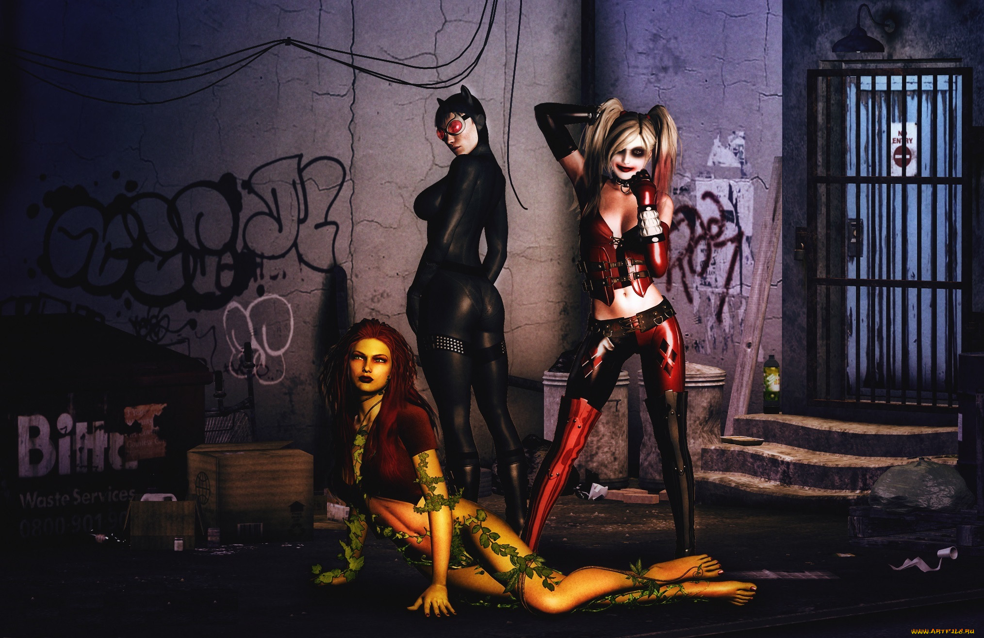 3 ,  , fantasy, , , , harley, quinn, selina, kyle, catwoman, poison, pamela, isley